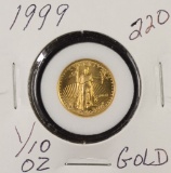 1999 - 1/10 oz Amereican Eagle Gold Coin