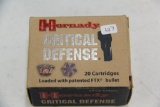 1 Box of 20, Hornady Critical Defense 45 Auto