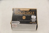 1 Box of 20, Speer Gold Dot 9 mm Luger 147 gr