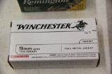 1 Box of 50, Winchester Target 9 mm Nato 124 gr