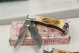 2 Blade Pocket Knife, Bone Handles, Hand Made
