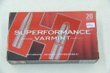 1 Box of 20, Hornady Superformance Varmint 243