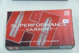 1 Box of 20, Hornady Superformance Varmint 243