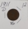 1911 D - LINCOLN CENT - VG