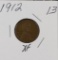 1912 - LINCOLN CENT - XF