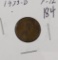 LOT OF 2 - LINCOLN CENTS, 1927 D - F, 1933 D - F