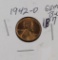 1942 D - LINCOLN CENT - RED BU
