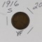 1916 S - LINCOLN CENT - VF