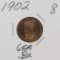 1902 - INDIAN HEAD CENT - BU RED