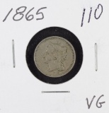 1865 - NICKEL THREE CENT PIECE - VG