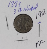 1873 - NICKEL THREE CENT PIECE - VF