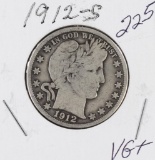 1912 S - BARBER HALF DOLLAR - VG+