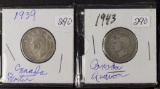 4 - CANADIAN QUARTERS - 3 SILVER
