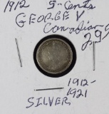 1912 - CANADIAN FIVE CENT SILVER