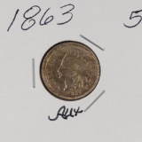 1863 - INDIAN HEAD CENT - AU