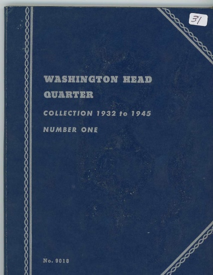 WASHINGTON QUARTER SET - 1932 - 1945 S (NO 32 D, 32 S) 35 COINS IN ALBUM