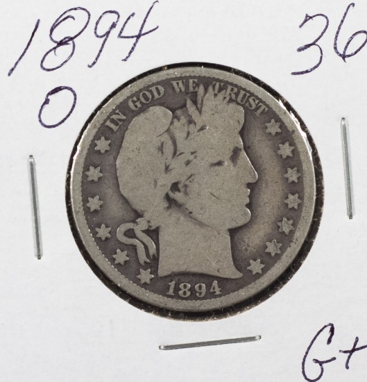 1894 O - BARBER HALF DOLLAR - G+