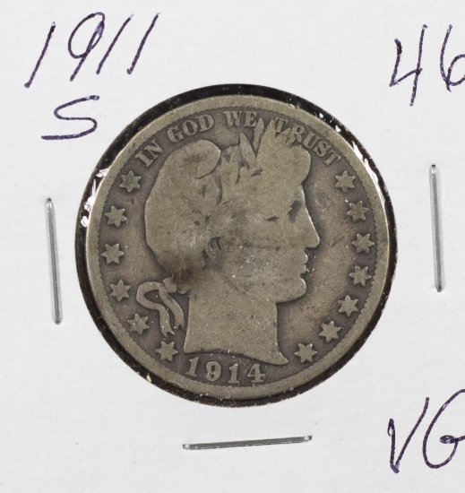 1911 S - BARBER HALF DOLLAR - VG