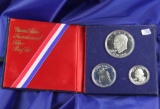 1976 SILVER 3 COIN PROOF SET 25 CENT, 50 CENT AND $1