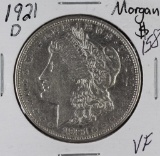 LOT OF 4, 1921-D MORGAN DOLLARS - VF