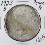 LOT OF 5, 1923-S PEACE DOLLARS - CIRC