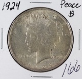LOT OF 4, 1924 PEACE DOLLARS - CIRC