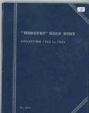 MERCURY DIME SET 1916 - 1945 NO 1916 D, 1921 P, 1921 D IN WHITMAN BOOKSHELF ALBUM