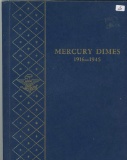 PARTIAL SET OF MERCURY DIMES - 58 COINS IN WHITMAN BOOKSHELF ALBUM