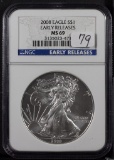 2008 NGC EARLY RELEASE MS69 - SILVER EAGLE