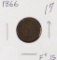1866 INDIAN HEAD CENT - F