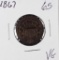 1867 TWO CENT PIECE - VG