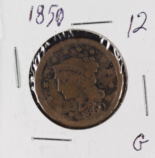 1850 BRAIDED HAIR LARGE CENT