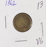 1862 INDIAN HEAD CENT - VG