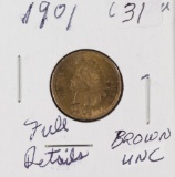 1901 INDIAN HEAD CENT - UNC - BROWN