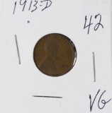 1913-D LINCOLN CENT - VG
