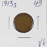 1913-S LINCOLN CENT - VG