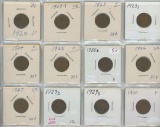 LOT OF 12, LINCOLN CENTS 1920-1930