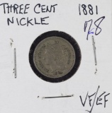 1881 NICKELTHREE CENT PIECE - VF