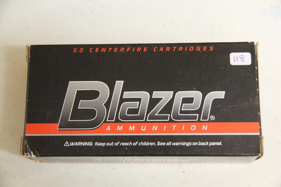 1 Box of 50, Blazer, 9 mm Luger 124 gr FMJ