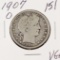 1907-O BARBER HALF DOLLAR - VG+