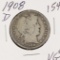 1908-D BARBER HALF DOLLAR VG+