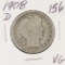 1908-D BARBER HALF DOLLAR - VG