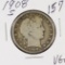 1908-S BARBER HALF DOLLAR - VG+