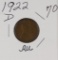 1922-D LINCOLN CENT - AU