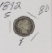 1892-S BARBER DIME - F