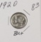 1920 - MERCURY DIME - BU