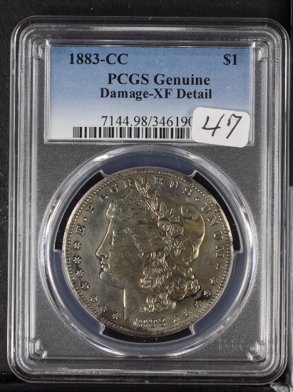 1883 - CC PGCS - GENUINE DAMAGE - XF DETAILS - MORGAN DOLLAR