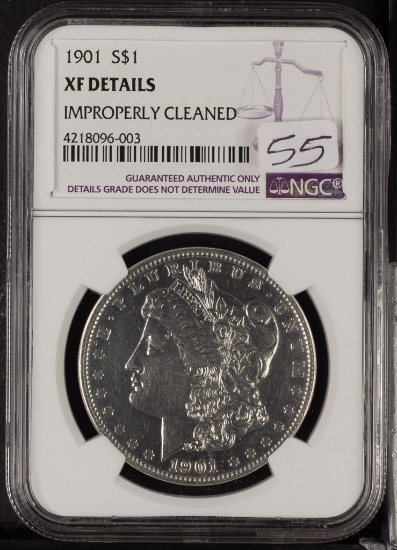 1901 - NGC XF DETAILS IMPROPERLY CLEANED MORGAN DOLLAR