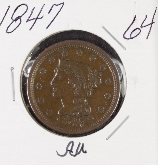 1847 - BRAIDED HAIR LARGE CENT - AU