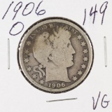 1906-O BARBER HALF DOLLAR - VG